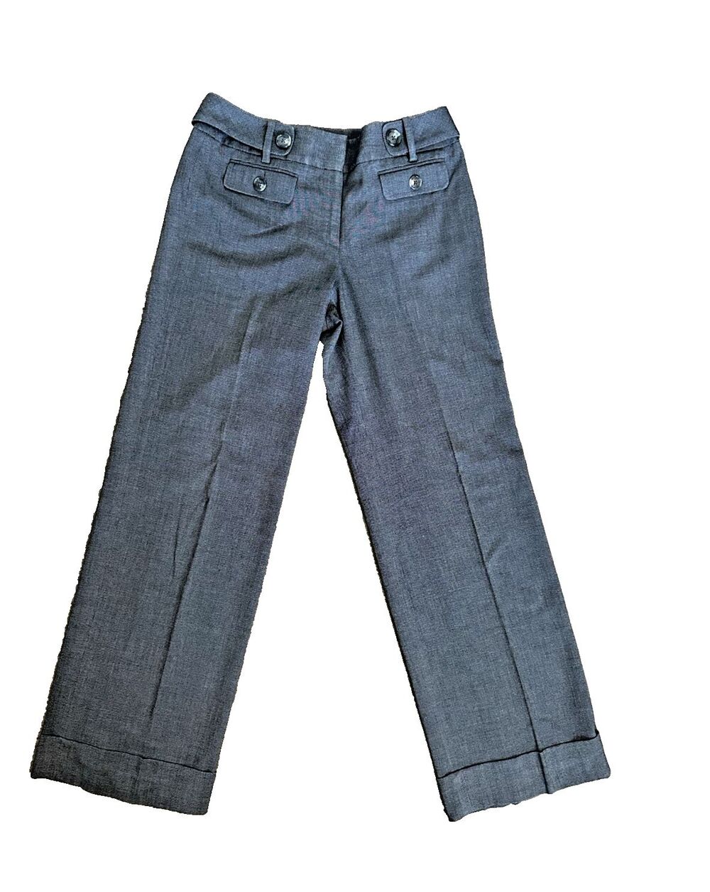 Ann Taylor Mini-check Curvy Fit Mid Rise Wide Leg Cuffed Pants Size 2 Y2K 90's